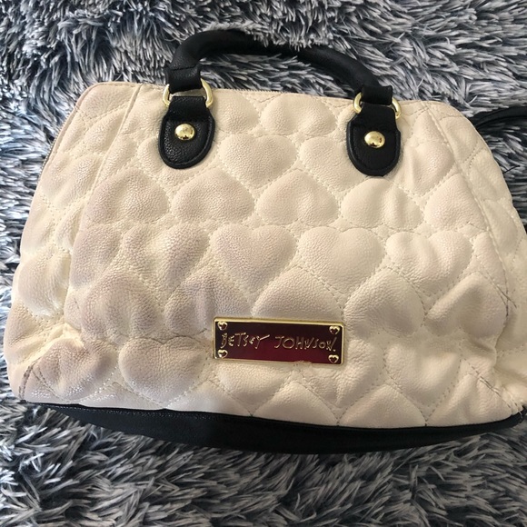 Betsey Johnson White Black Bow Handbag! Project bag! See details - Picture 2 of 11